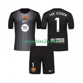 Camisolas de futebol FC Barcelona Ter Stegen 1 Guarda Redes Criança Equipamento 3ª 2025/26 Manga Curta